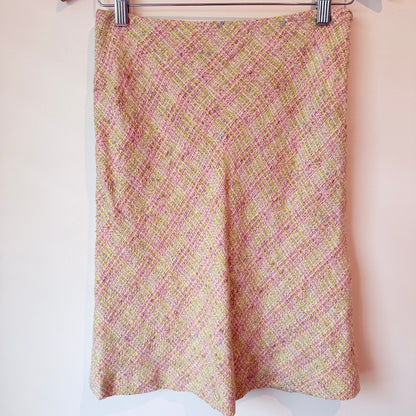 Rena Lange Size 10 Multi-Colour Silk / Wool / Cupro Blend Skirt