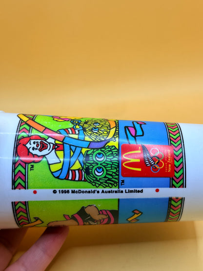 McDonald’s Olympic Sports 1996 Collector Cups Set of 4 with Lids & Straws