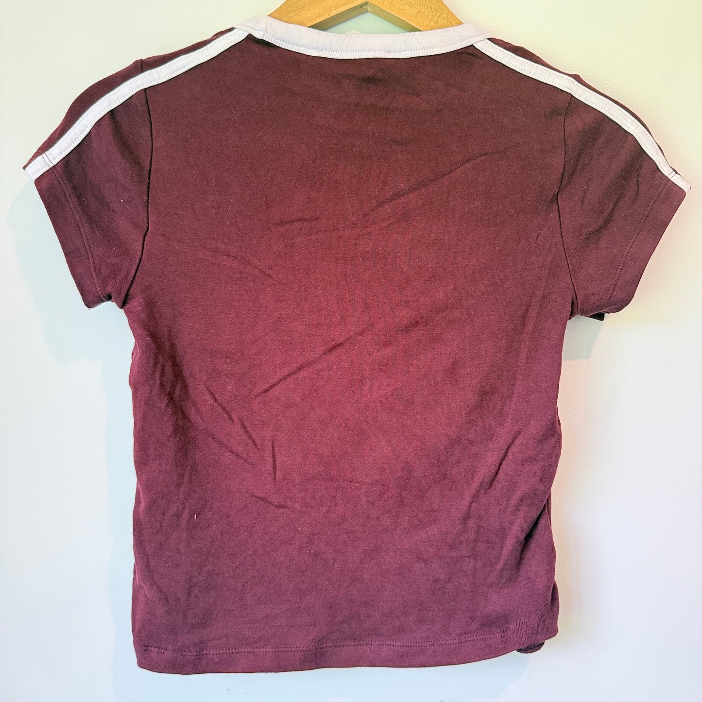 Glassons Size M Maroon & White Ringer T-Shirt