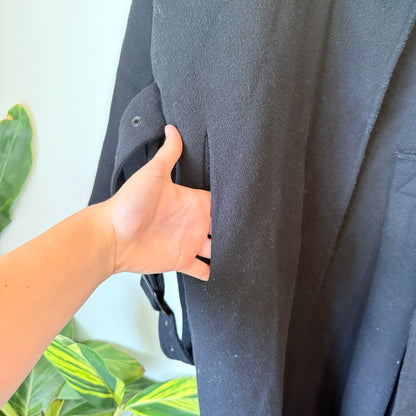 Zara Basic Size M Black Wool Blend Coat