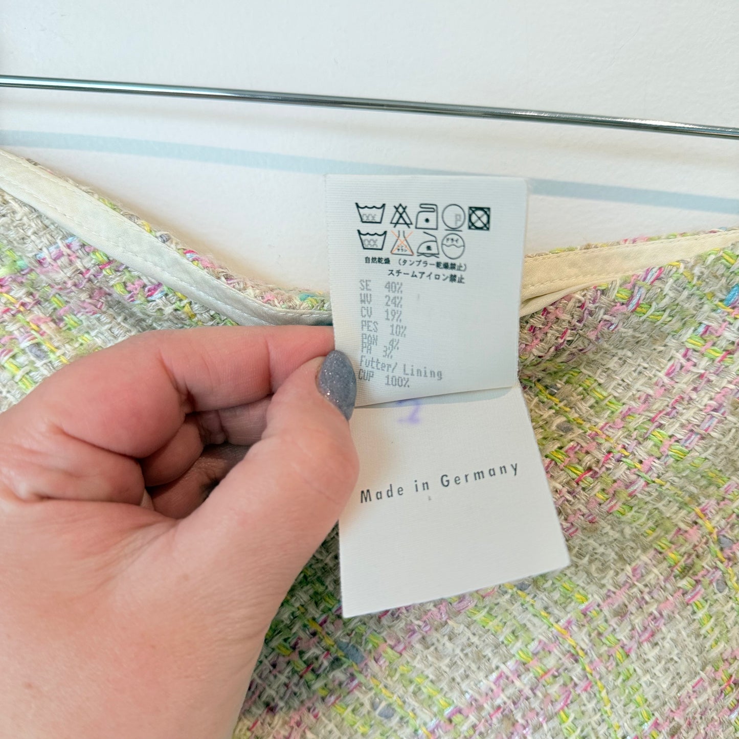 Rena Lange Size 10 Multi-Colour Silk / Wool / Cupro Blend Skirt