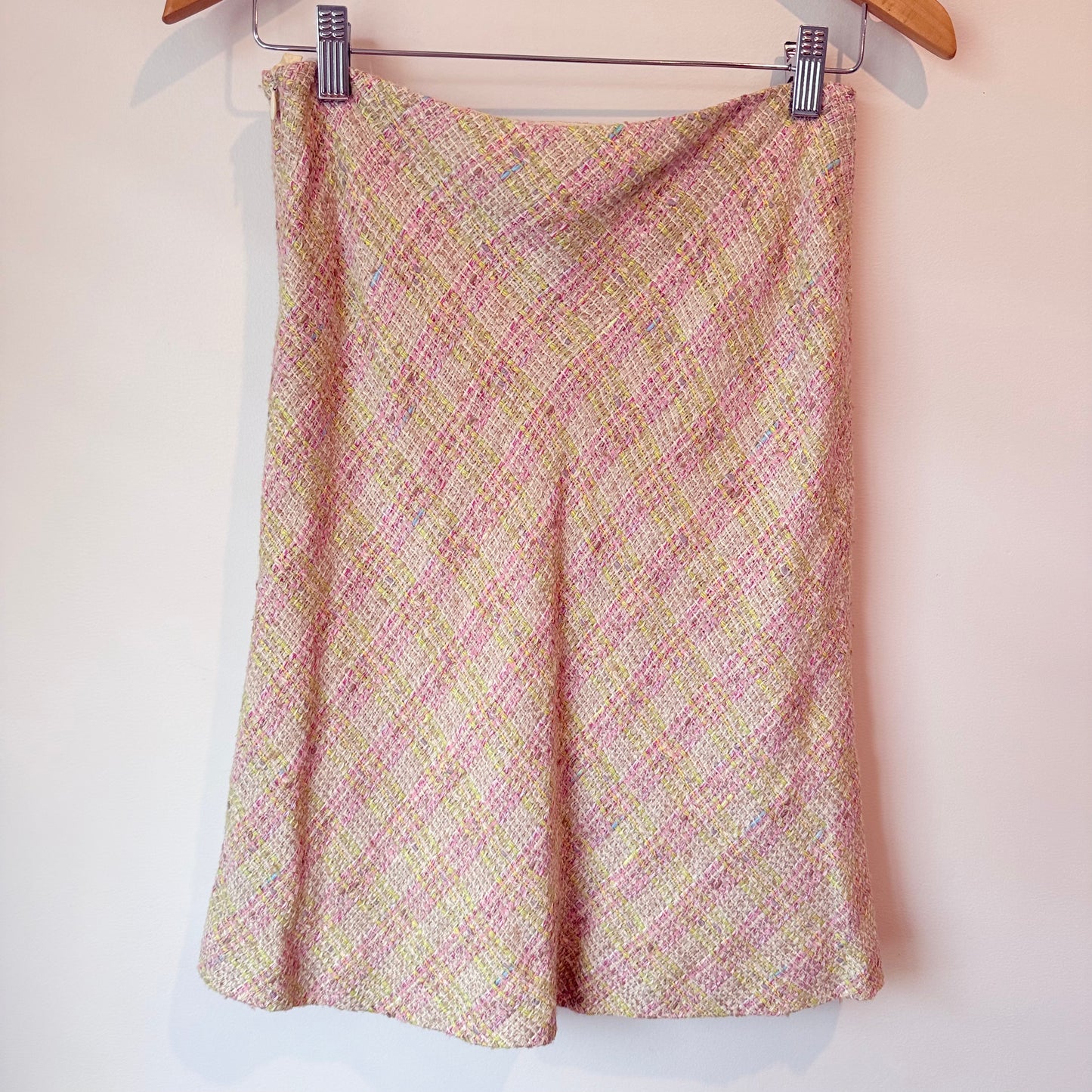 Rena Lange Size 10 Multi-Colour Silk / Wool / Cupro Blend Skirt