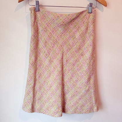 Rena Lange Size 10 Multi-Colour Silk / Wool / Cupro Blend Skirt