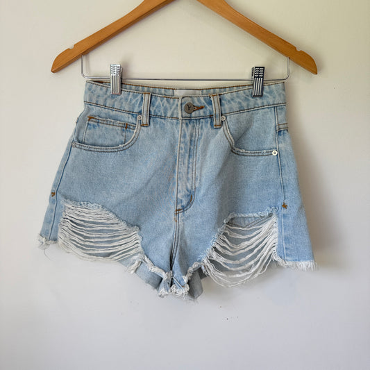 Abrand Jeans Size 7/25 High Relaxed Distressed Denim Shorts