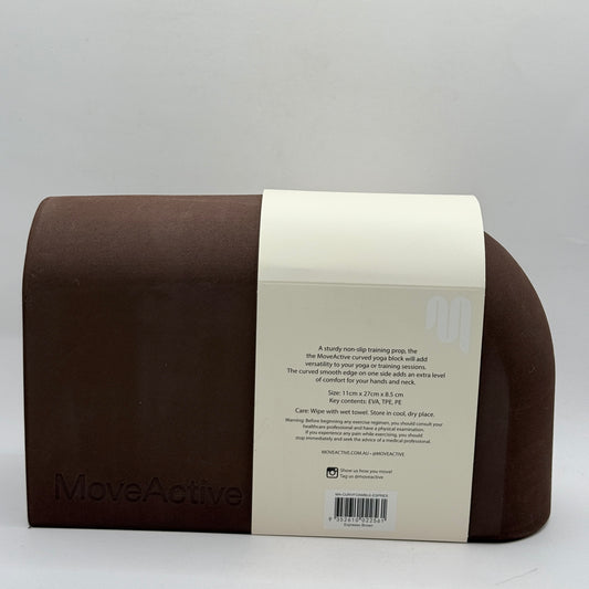 MoveActive Curved Studio Block – Yoga Support Prop (11cm x 27cm x 8.5cm)