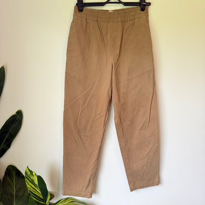 Zara Size S Brown Straight-Leg Pants
