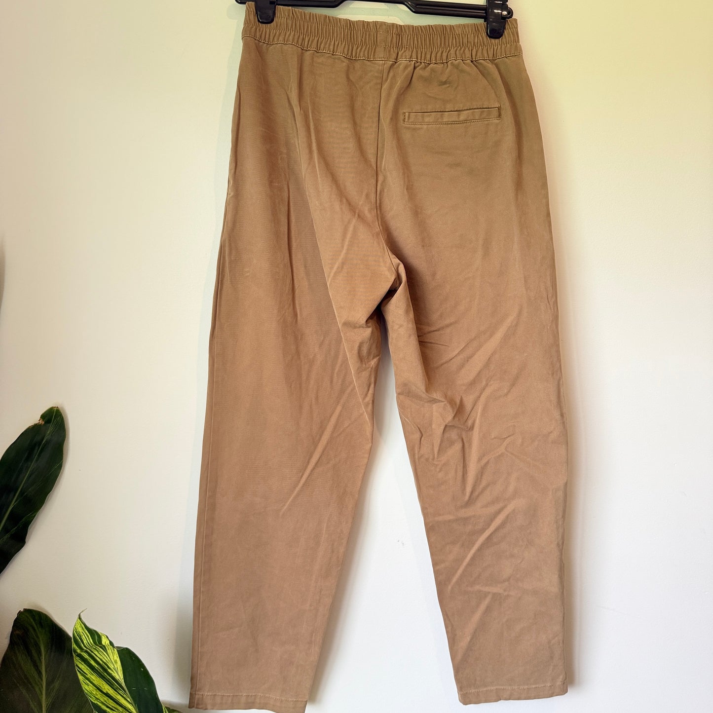 Zara Size S Brown Straight-Leg Pants