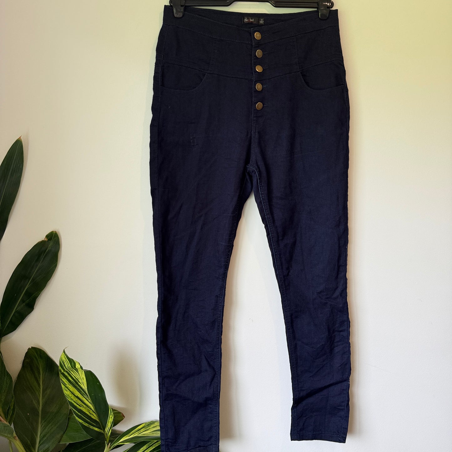 Chic a Booti Size 12 Dark Blue High-Waisted Skinny Jeans