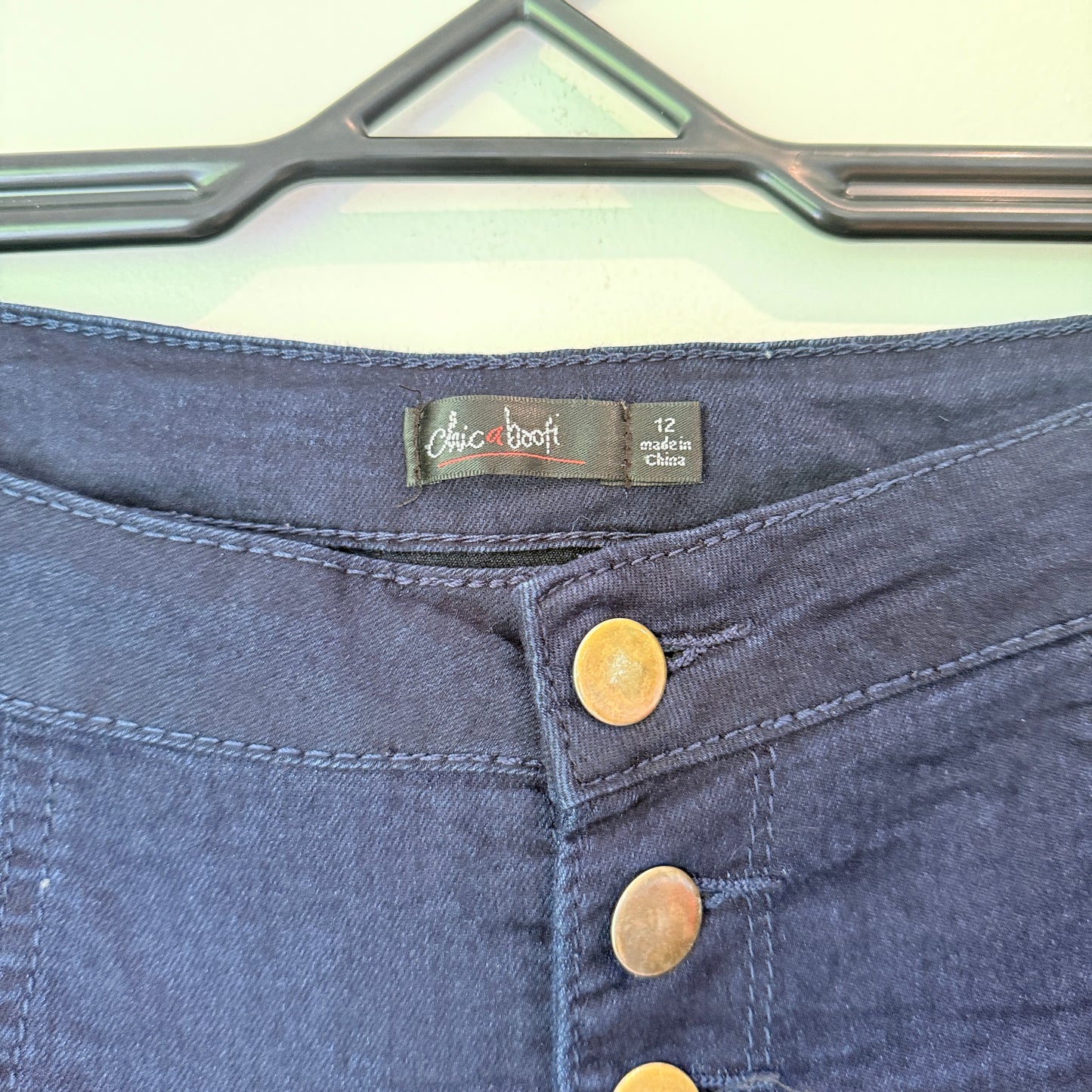 Chic a Booti Size 12 Dark Blue High-Waisted Skinny Jeans