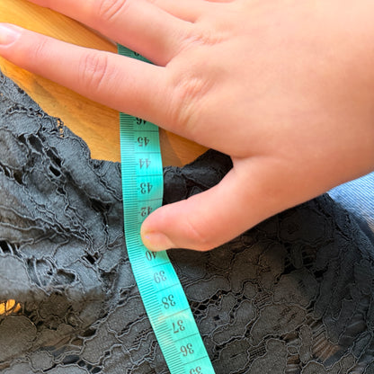 Muah Size U/Arm 44cm Black Guipure Lace Ruffle Blouse