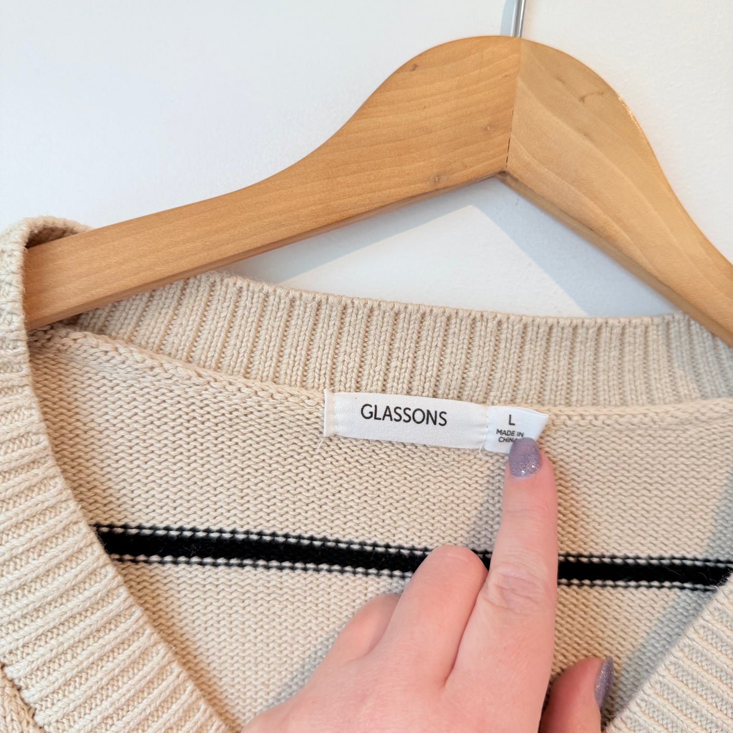 Glassons Size L Knit Stripe Jumper