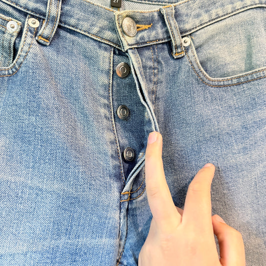 A.P.C Size 27 High-Waisted Straight-Leg Blue Jeans