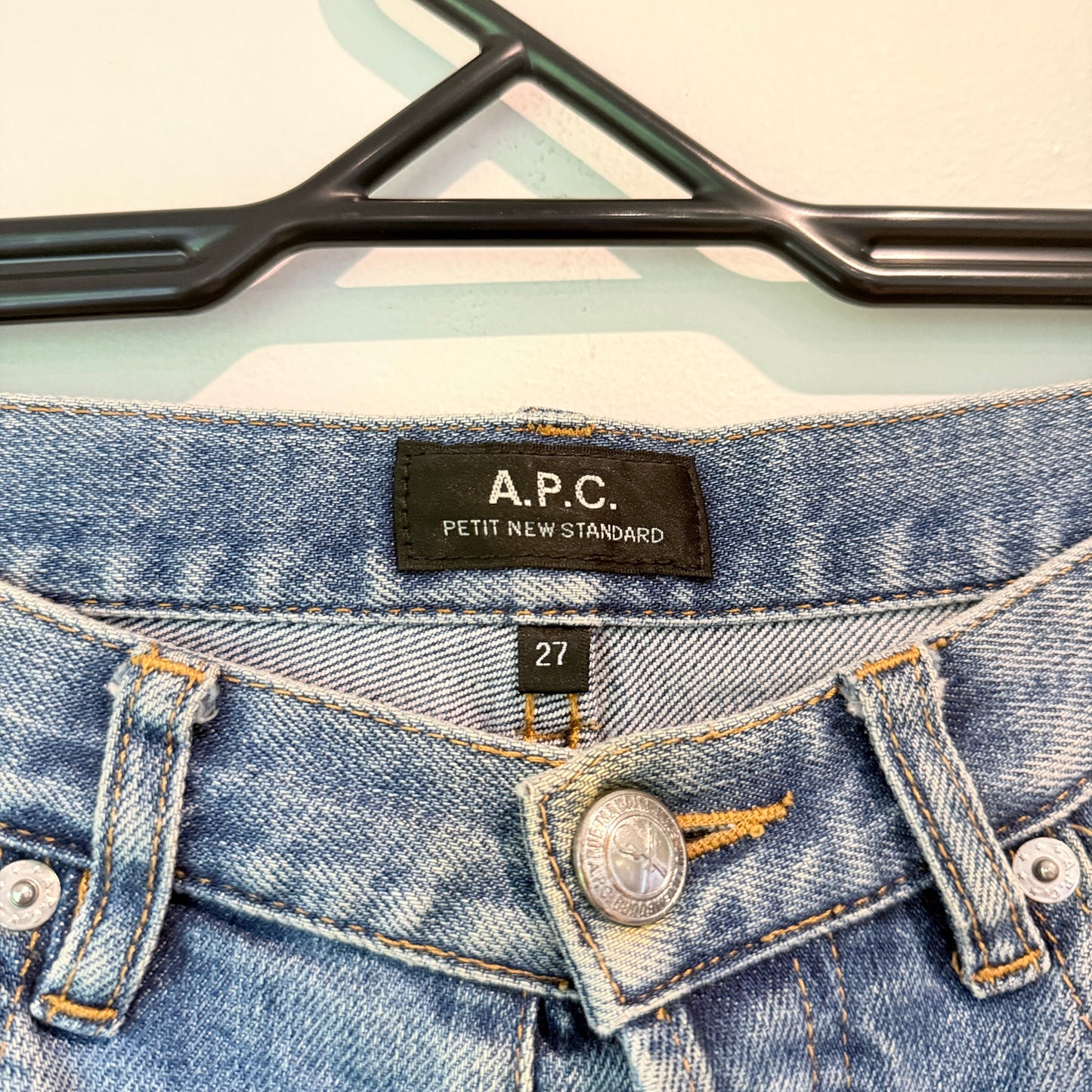 A.P.C Size 27 High-Waisted Straight-Leg Blue Jeans
