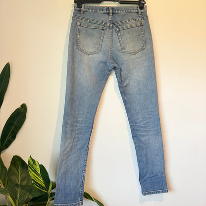 A.P.C Size 27 High-Waisted Straight-Leg Blue Jeans