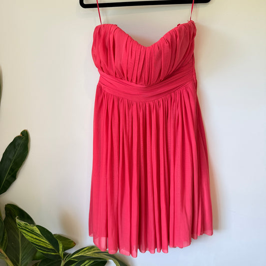 Pagani Size 14 Pink Strapless Chiffon Dress