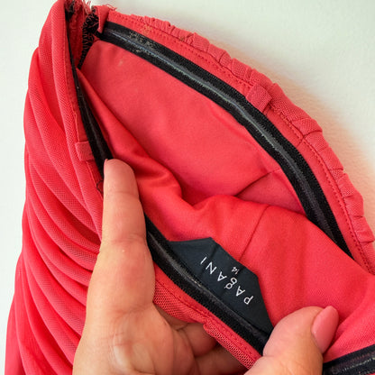 Pagani Size 14 Pink Strapless Chiffon Dress