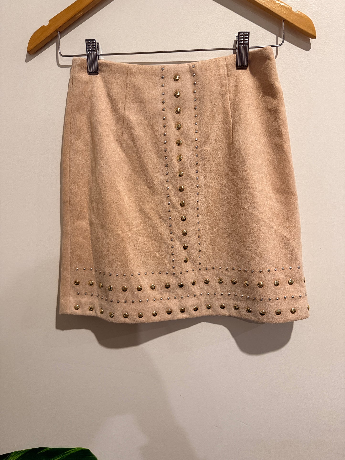 Sheike Studded Mini Skirt Beige - 6