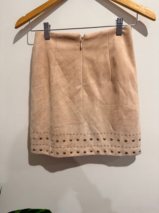 Sheike Studded Mini Skirt Beige - 6