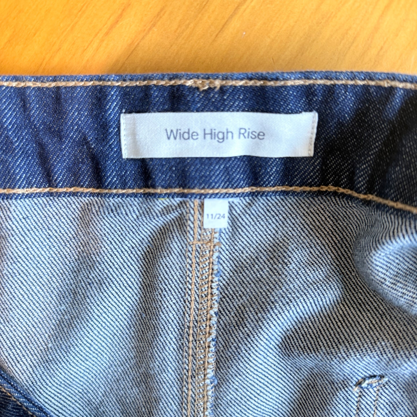 Wide High Rise Size 24 (108cm Waist) High-Waist Wide-Leg Denim Jeans