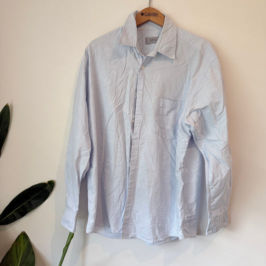 Marks & Spencer Size Large Light Blue Long-Sleeve Shirt