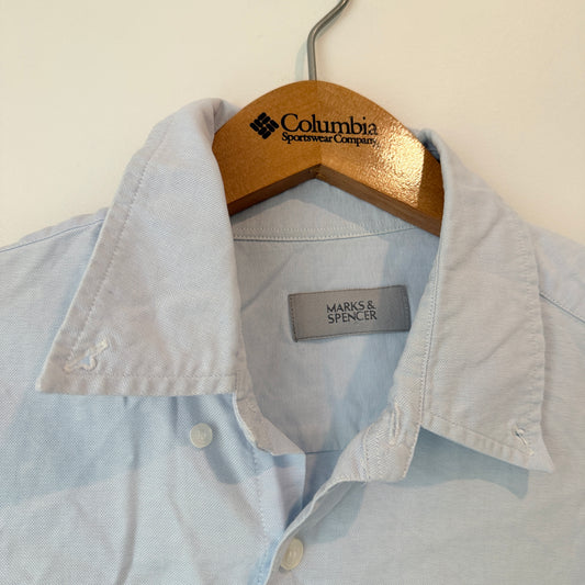Marks & Spencer Size Large Light Blue Long-Sleeve Shirt
