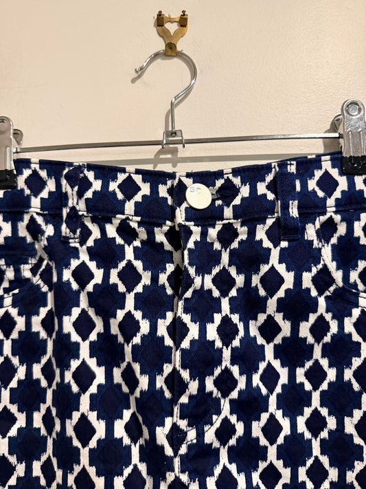 Sportscraft Printed Skirt Navy White - 10