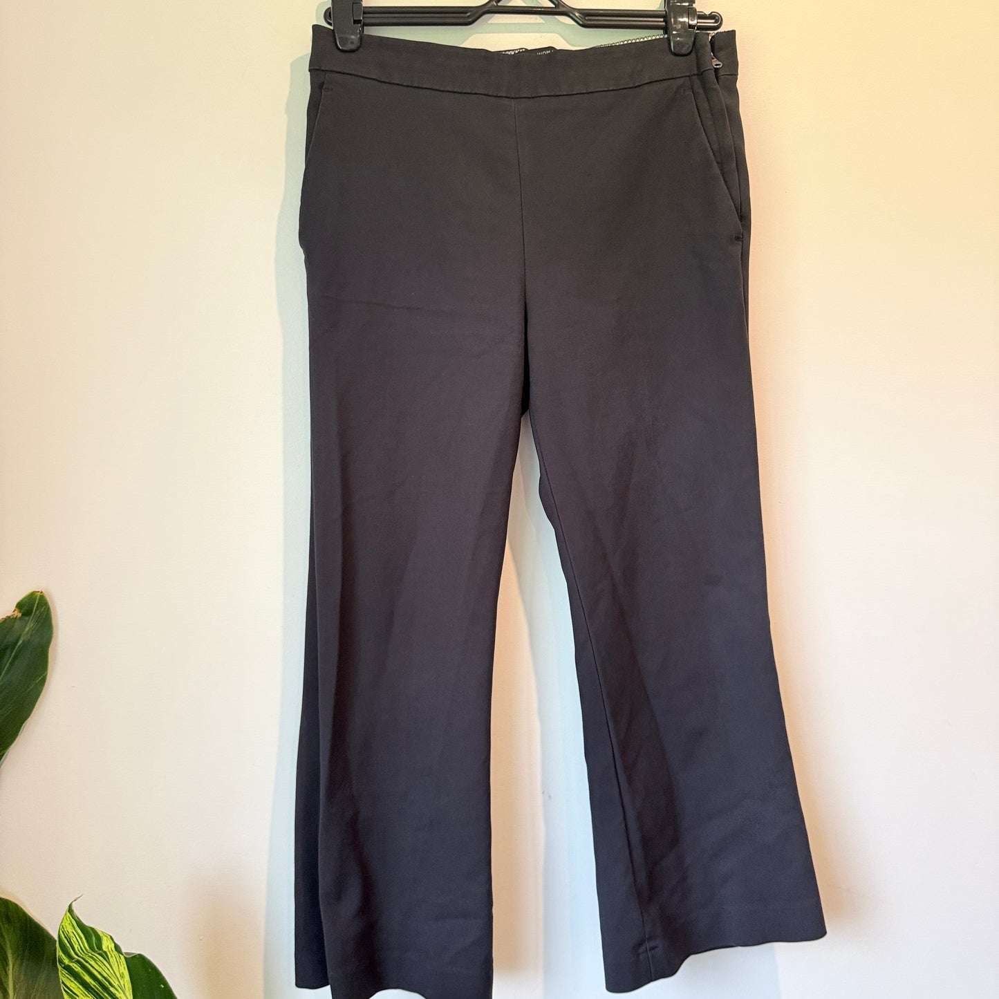Zara Woman Size 10 Black Wide-Leg Trousers
