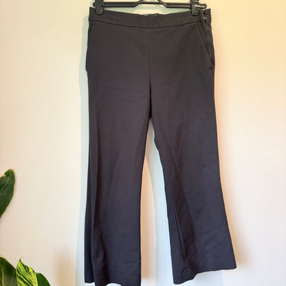 Zara Woman Size 10 Black Wide-Leg Trousers