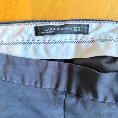 Zara Woman Size 10 Black Wide-Leg Trousers