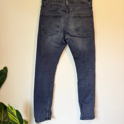 Topman Size 28S Dark Gray Washed Denim Jeans