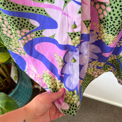 ASOS DESIGN Curve Abstract Floral Tie-Front Midi Dress