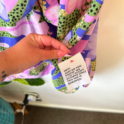 ASOS DESIGN Curve Abstract Floral Tie-Front Midi Dress