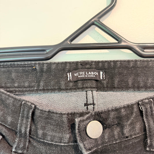 We're Labor Size 25 Black Frayed Skinny Jeans (67cm Waist)