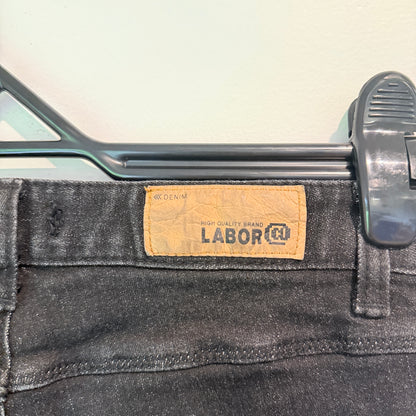 We're Labor Size 25 Black Frayed Skinny Jeans (67cm Waist)