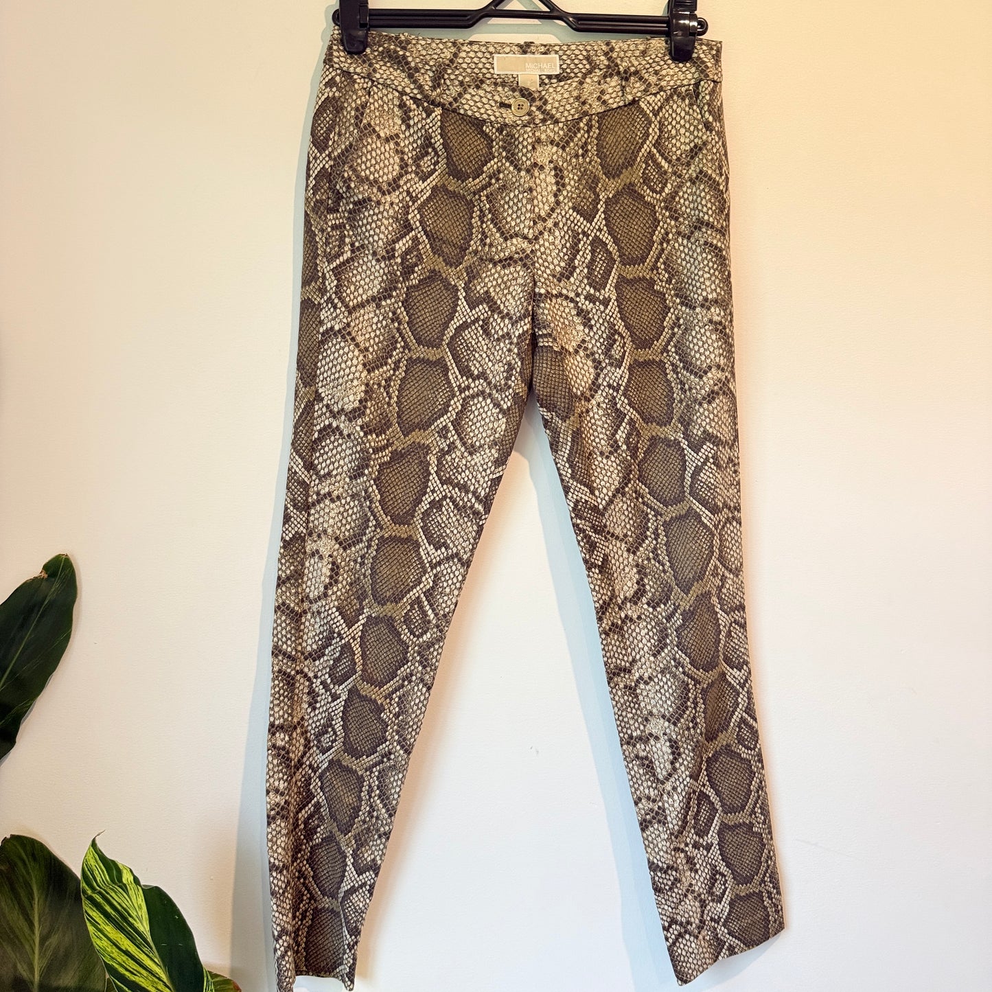 Michael Kors Size 2 (76cm Waist) Snakeskin-Print Pants