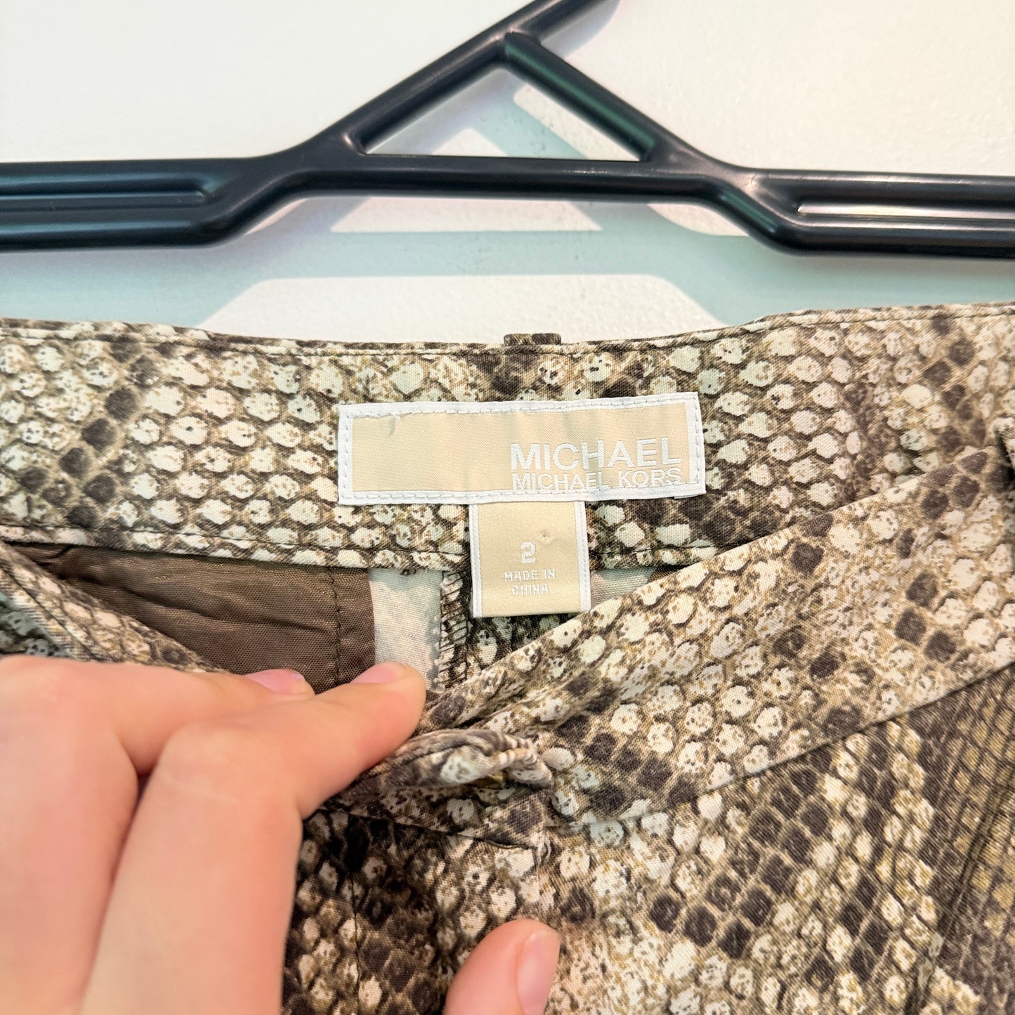 Michael Kors Size 2 (76cm Waist) Snakeskin-Print Pants