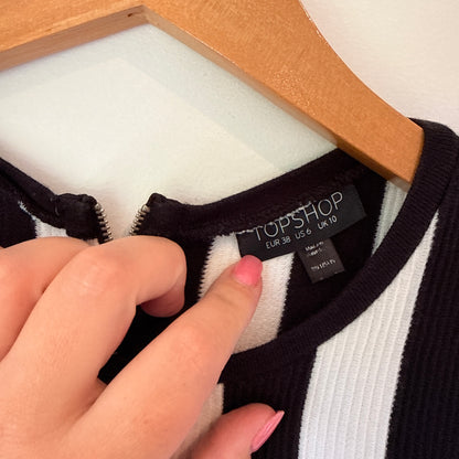 Topshop Size 10 Ribbed Cotton Dress