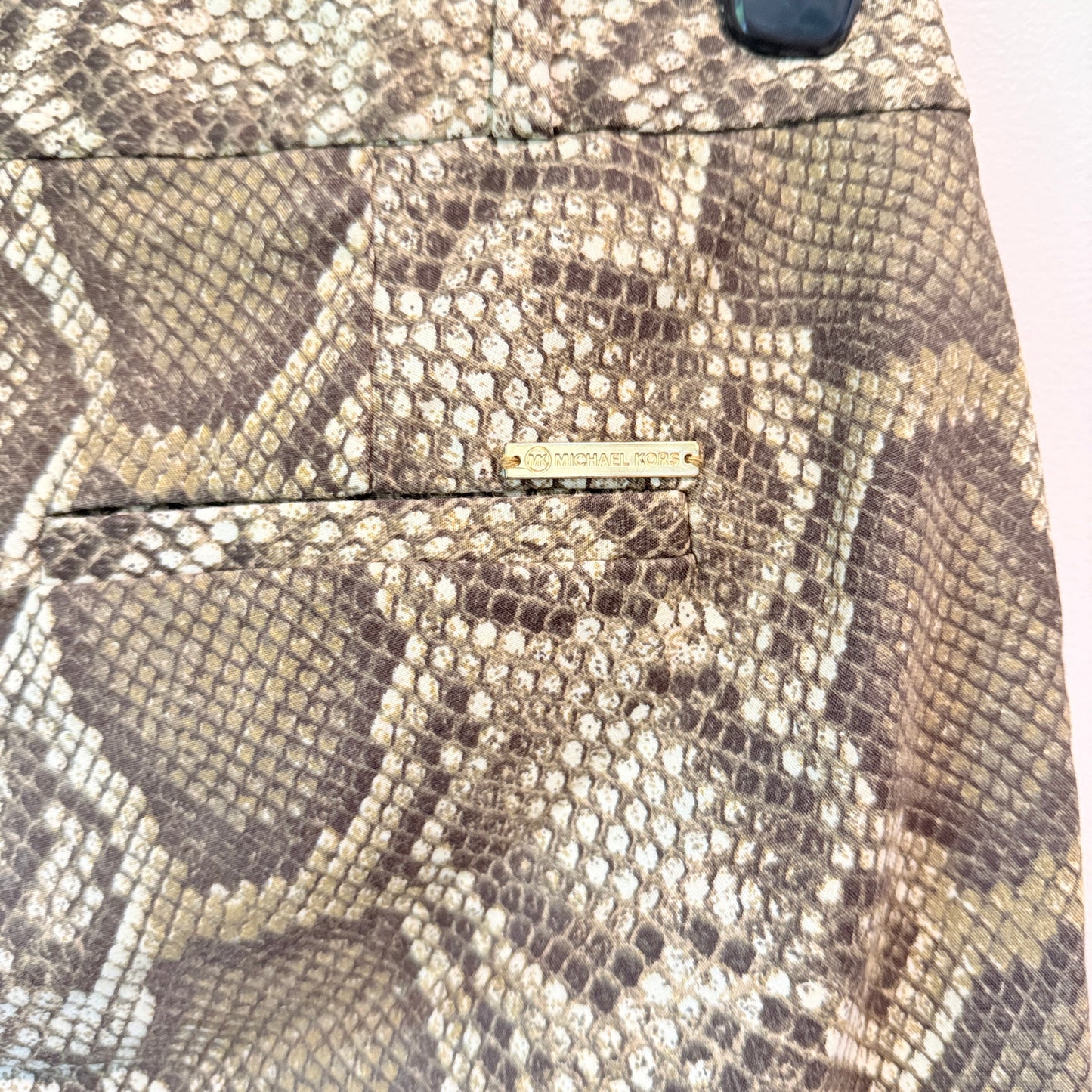 Michael Kors Size 2 (76cm Waist) Snakeskin-Print Pants