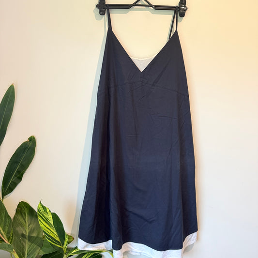 Brand Unknown U/Arm 52cm Navy Blue Minimalist Slip Dress