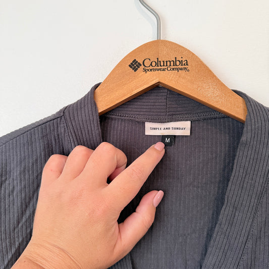 Simple and Sunday Size M Charcoal Grey Cardigan