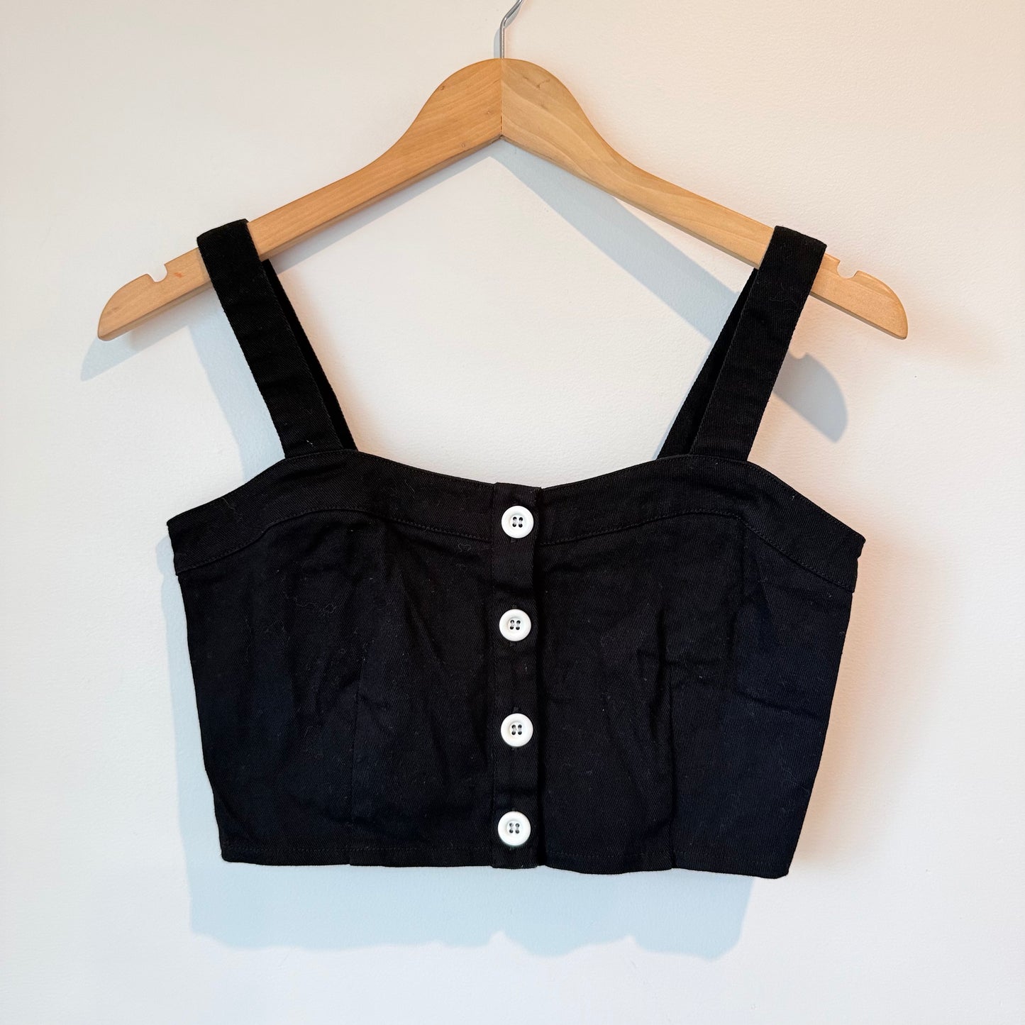 Emsexcite Cotton Buttoned Crop Top - Size M