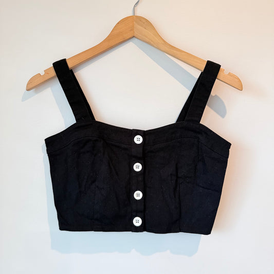 Emsexcite Cotton Buttoned Crop Top - Size M