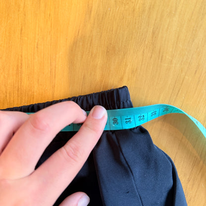 Brand Unknown 64cm Waist Black Satin Drape Jogger Pants