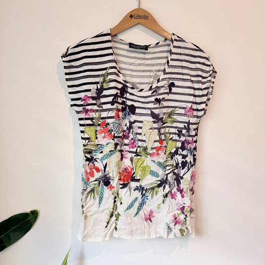Philosophy Size 10 Striped Short-Sleeve Top