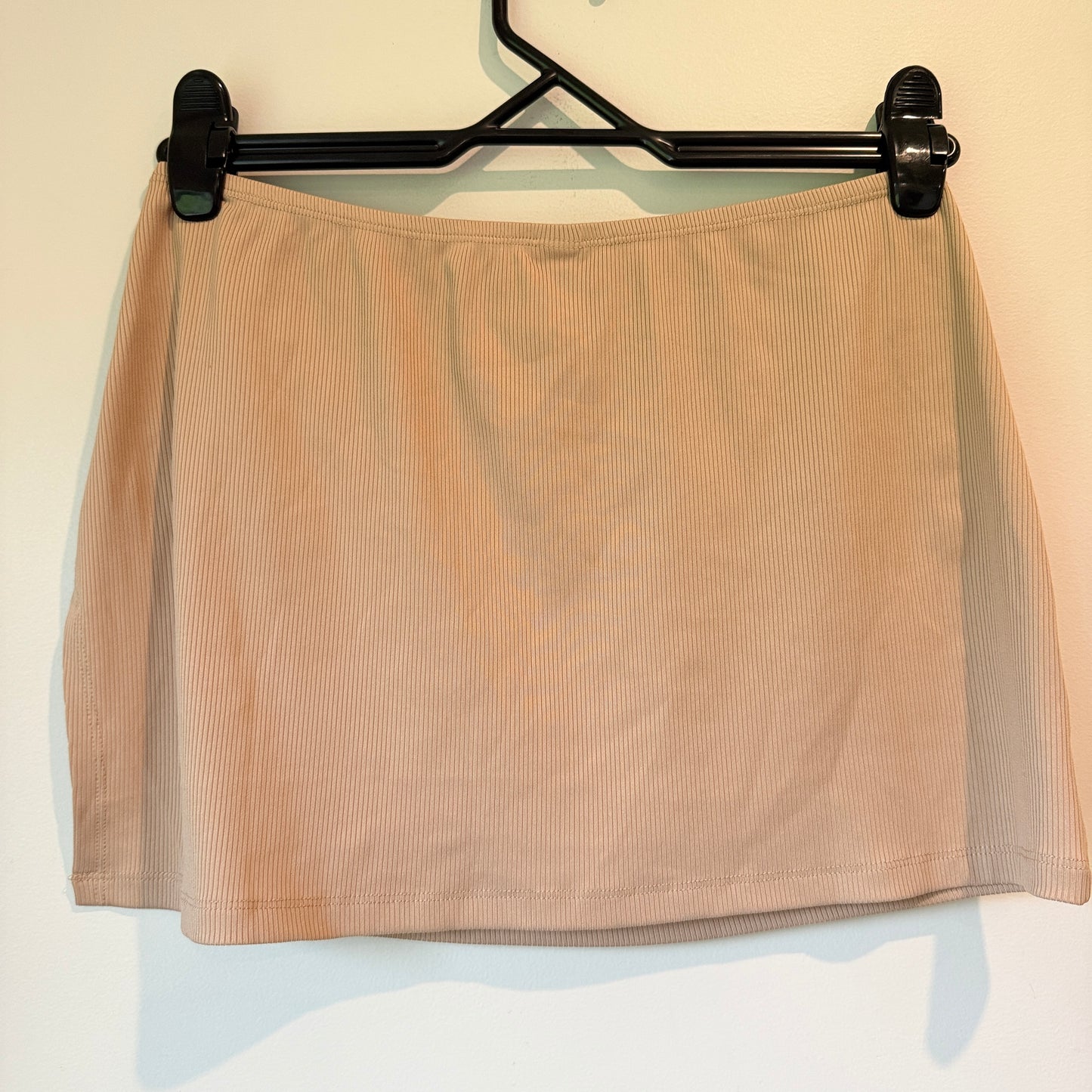 Shein Size L Ribbed Beige Mini Skirt