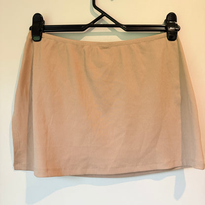 Shein Size L Ribbed Beige Mini Skirt