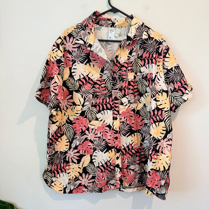 Anko Curve Size 18 Tropical Print Button-Down Shirt
