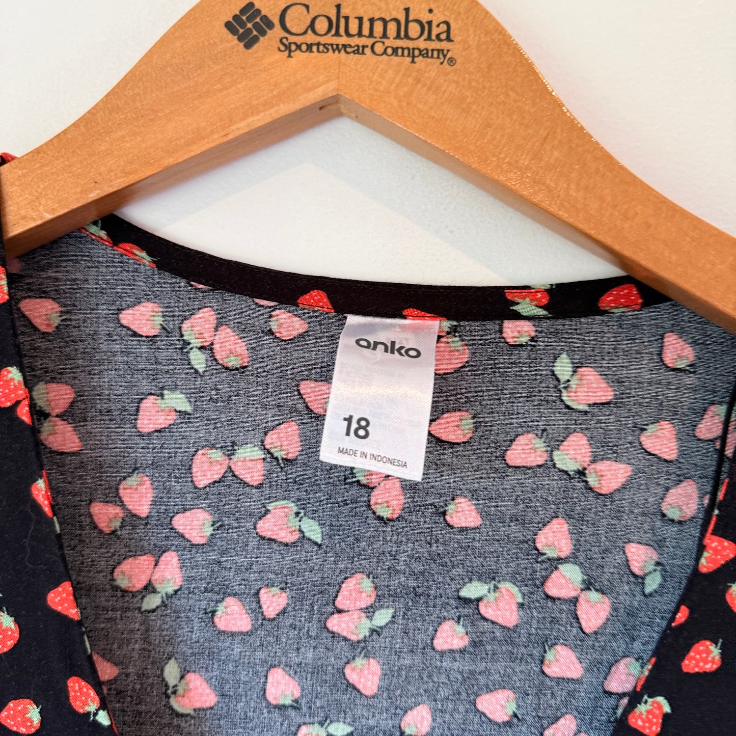 Anko Strawberry Print Button Front Dress - Size 18