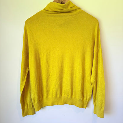 Sportscraft Size XS Yellow Turtleneck Sweater - Viscose / Nylon / Poly / Cashmere