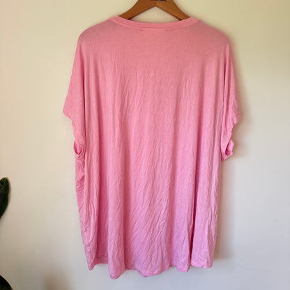 Studio Curve Sequin Stripe T-Shirt Pink - Size 3XL